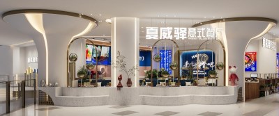 现代轻奢西餐厅3D模型下载